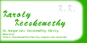karoly kecskemethy business card